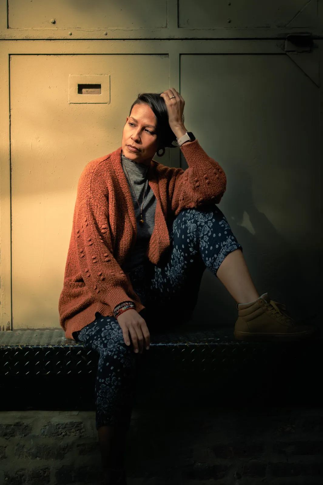 Moody editorial portrait