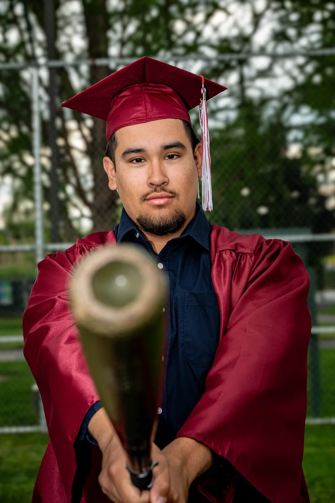 Graduate in cap and gown