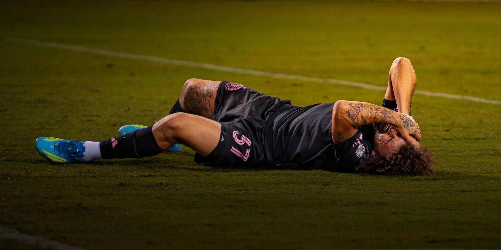 Player down on the pitch
