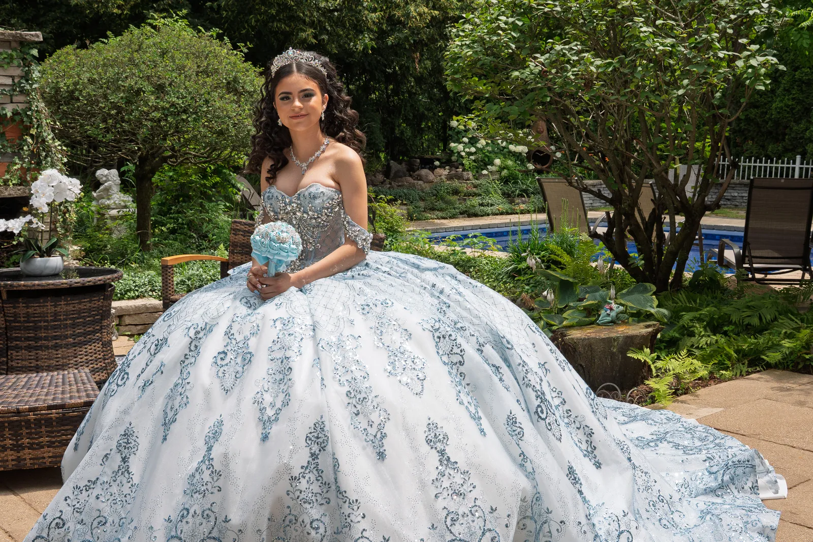 Quinceañera in the garden